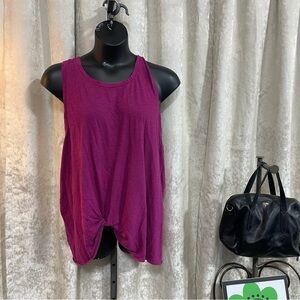 Zella Pink Sleeveless Tank Top with Tie Front